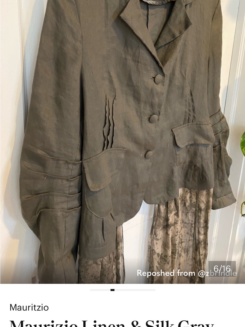 Vintage Mauritzio Linen & Silk Chiffon Avant-Garde Grunge Blazer (IT 44)